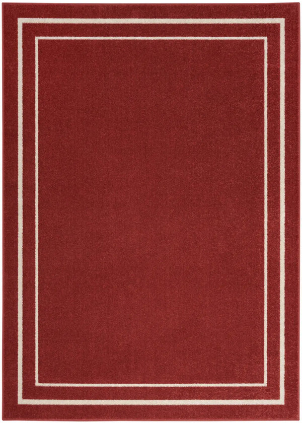 5' X 7' Brick Red And Ivory Indoor Outdoor Area Rug Homeroots Outdoor