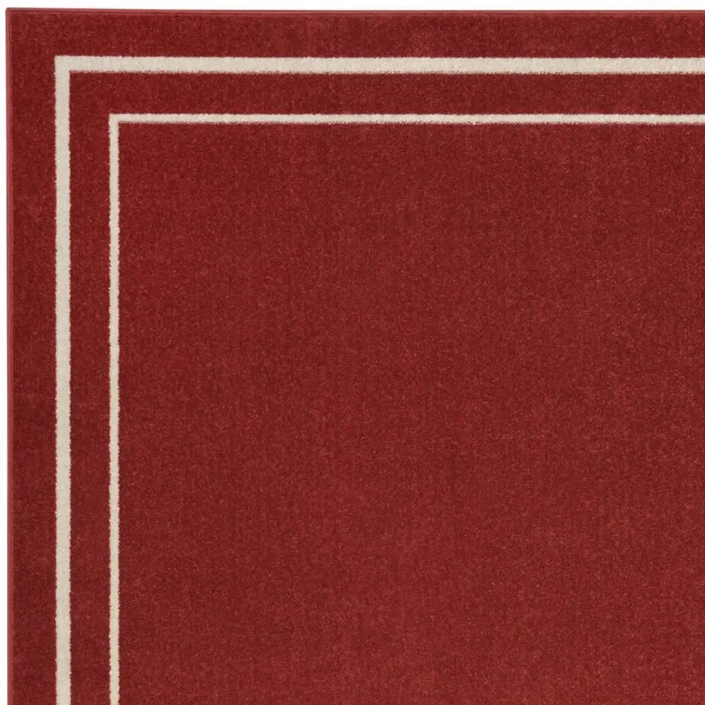 5' X 7' Brick Red And Ivory Indoor Outdoor Area Rug Homeroots Outdoor