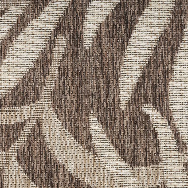 5' X 7' Brown And Ivory Palm Leaf Indoor Outdoor Area Rug Homeroots Outdoor
