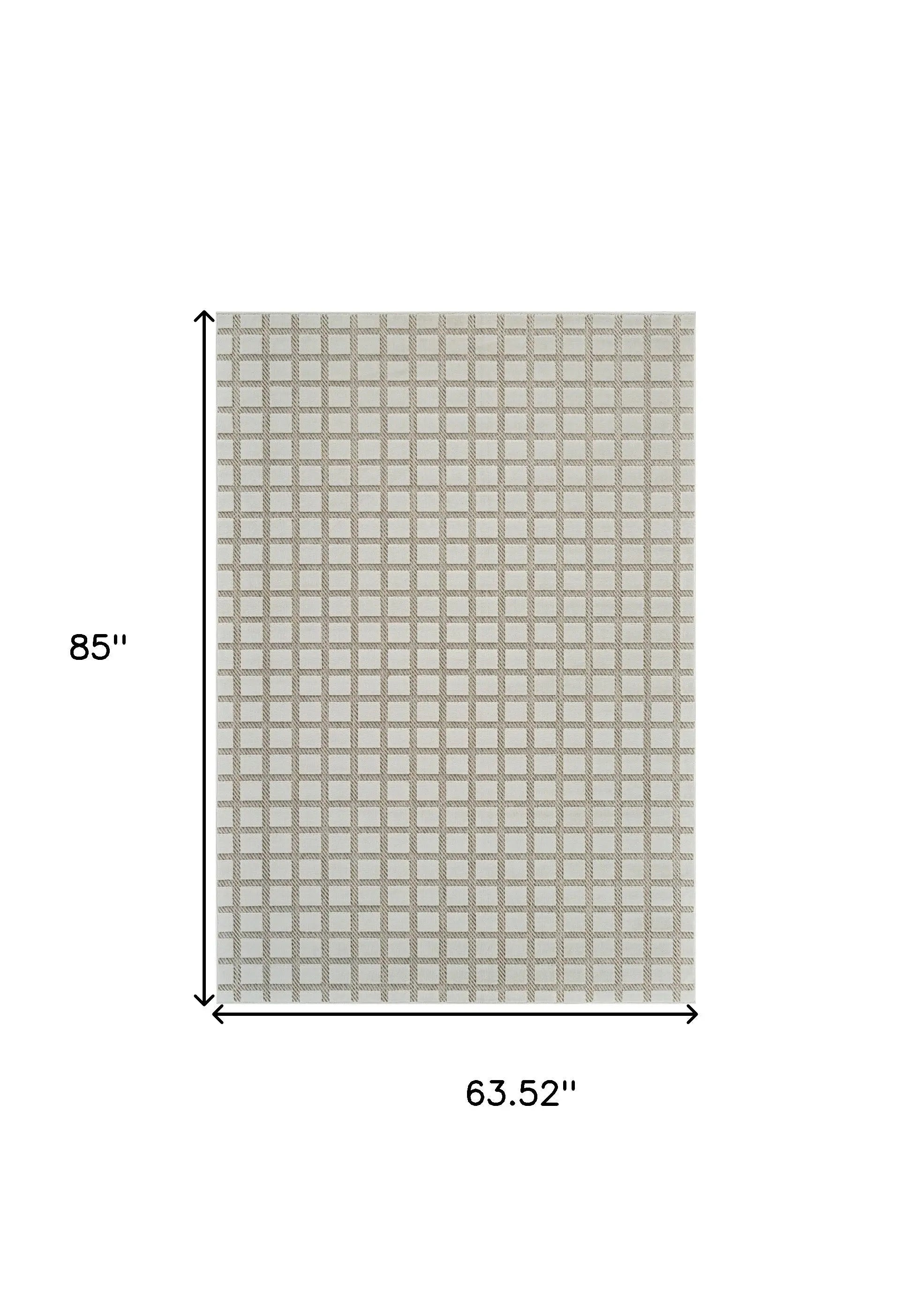 5' X 7' Cream and Beige Geometric Distressed Indoor Outdoor Area Rug Homeroots Outdoor