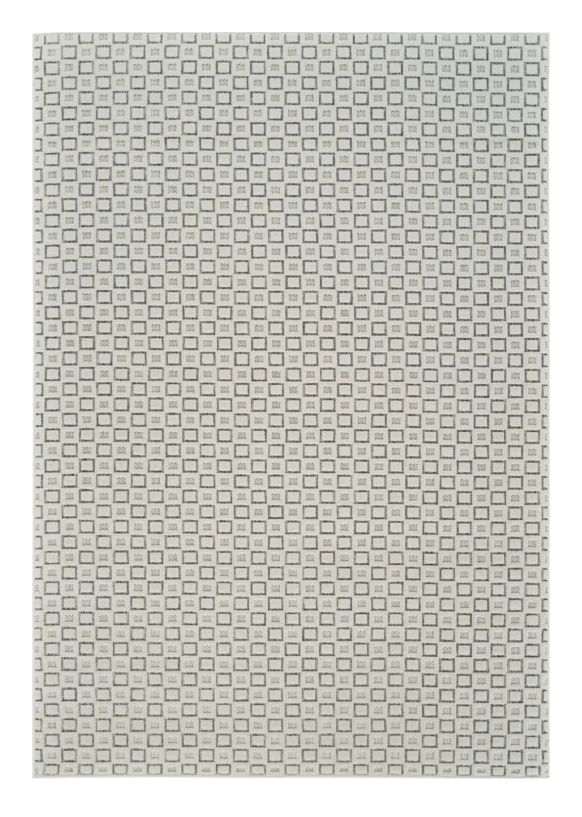 5' X 7' Cream and Beige Geometric Distressed Indoor Outdoor Area Rug Homeroots Outdoor