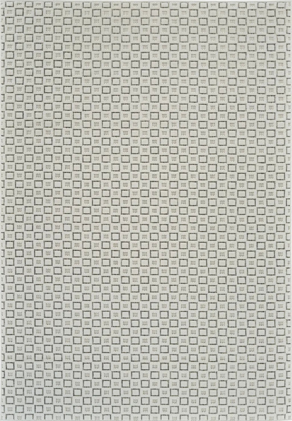 5' X 7' Cream and Beige Geometric Distressed Indoor Outdoor Area Rug Homeroots Outdoor