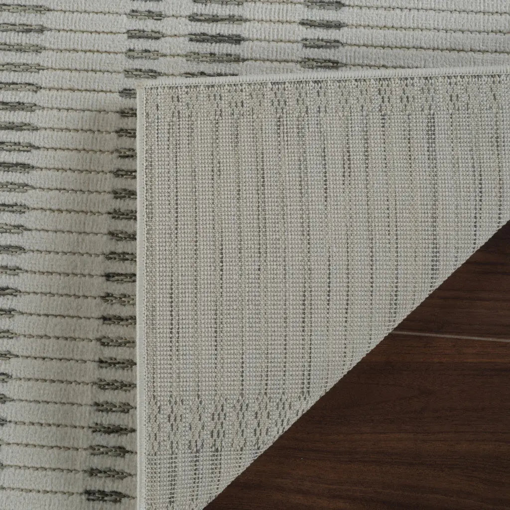 5' X 7' Cream and Beige Striped Distressed Indoor Outdoor Area Rug Homeroots Outdoor