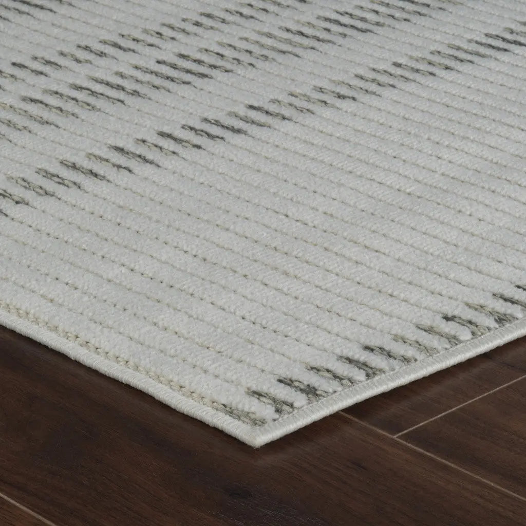 5' X 7' Cream and Beige Striped Distressed Indoor Outdoor Area Rug Homeroots Outdoor