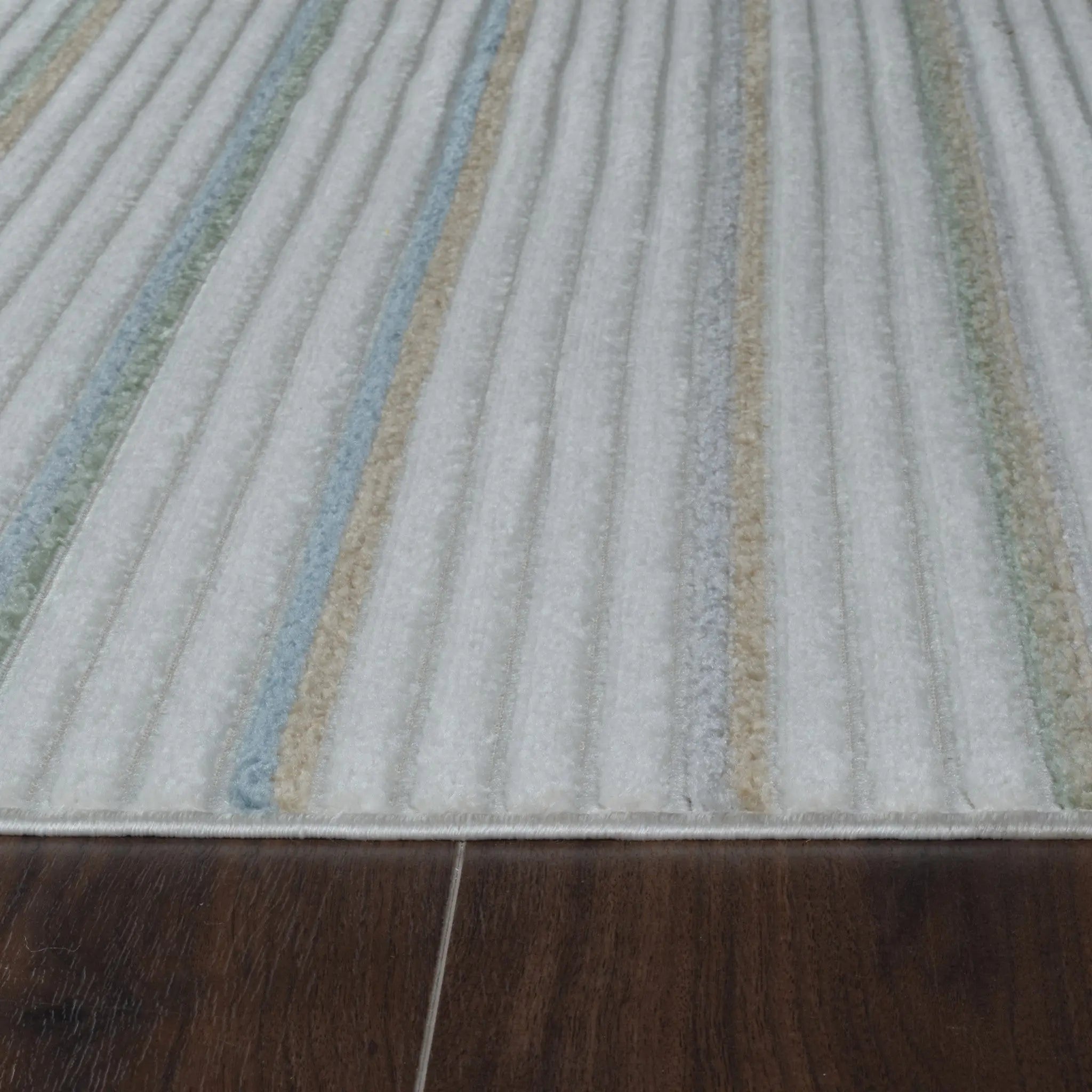 5' X 7' Cream and Beige Striped Distressed Indoor Outdoor Area Rug Homeroots Outdoor