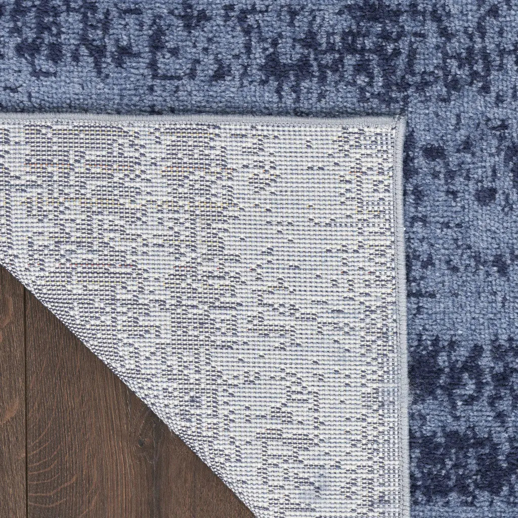 5' X 7' Denim Blue And Navy Blue Abstract Indoor Outdoor Area Rug Homeroots Outdoor