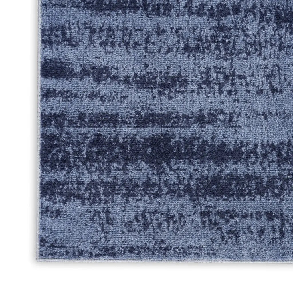 5' X 7' Denim Blue And Navy Blue Abstract Indoor Outdoor Area Rug Homeroots Outdoor
