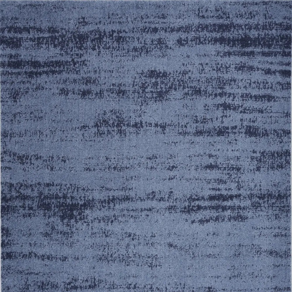 5' X 7' Denim Blue And Navy Blue Abstract Indoor Outdoor Area Rug Homeroots Outdoor