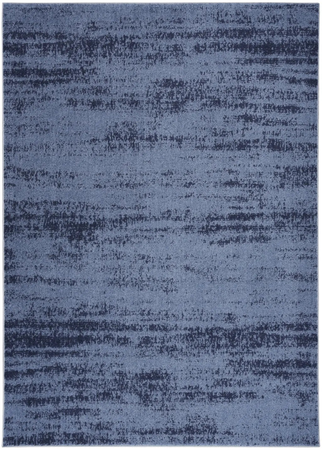 5' X 7' Denim Blue And Navy Blue Abstract Indoor Outdoor Area Rug Homeroots Outdoor