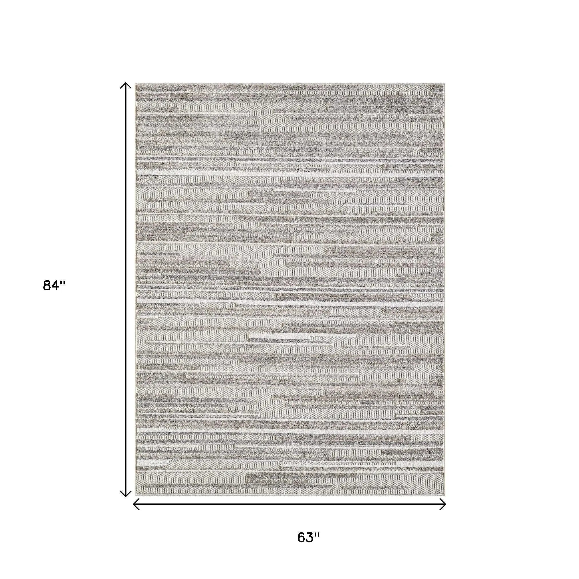5' X 7' Gray Abstract Stain Resistant Indoor Outdoor Area Rug Homeroots Outdoor