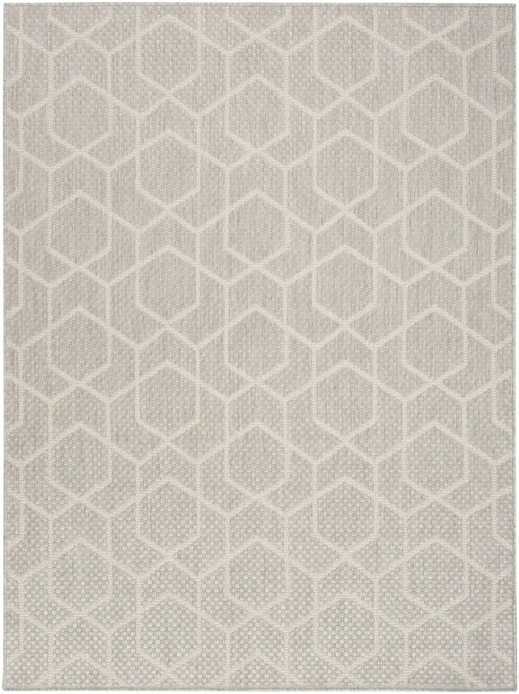5' X 7' Gray And Beige Geometric Indoor Outdoor Area Rug Homeroots Outdoor