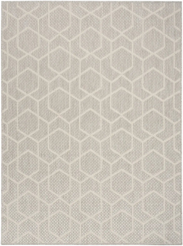5' X 7' Gray And Beige Geometric Indoor Outdoor Area Rug Homeroots Outdoor