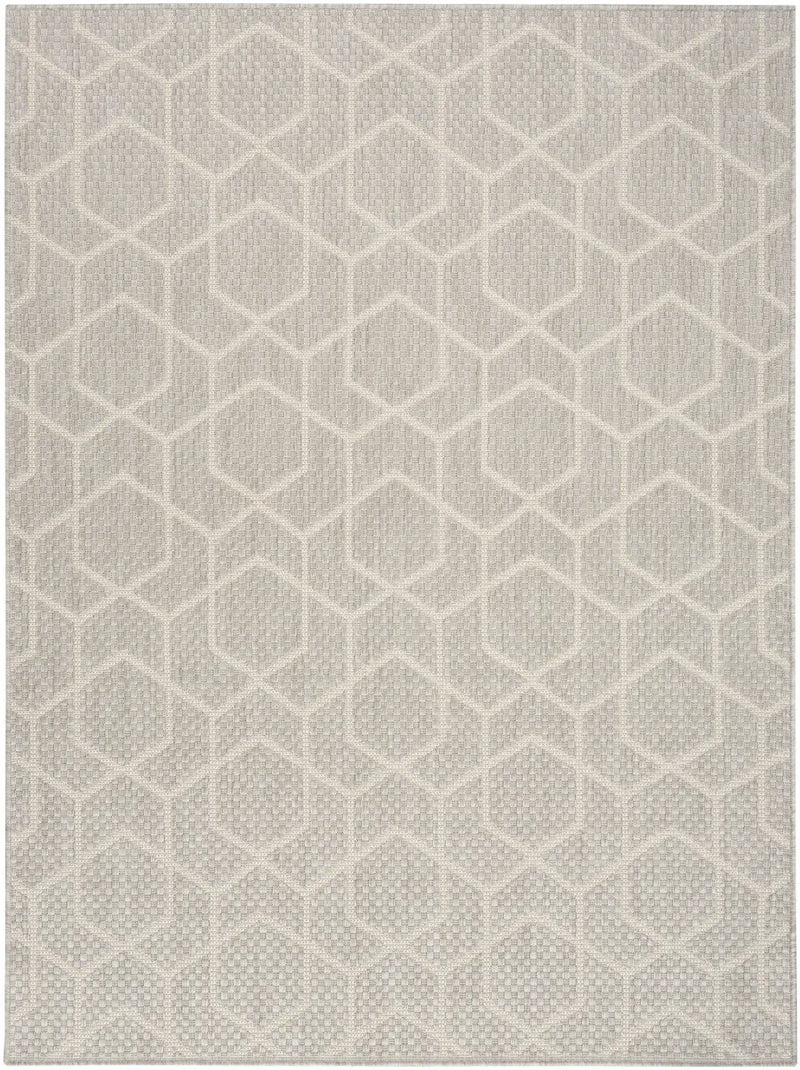 5' X 7' Gray And Beige Geometric Indoor Outdoor Area Rug Homeroots Outdoor
