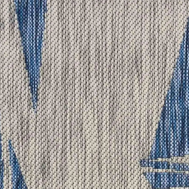 5' X 7' Gray And Blue Sailboat Indoor Outdoor Area Rug Homeroots Outdoor