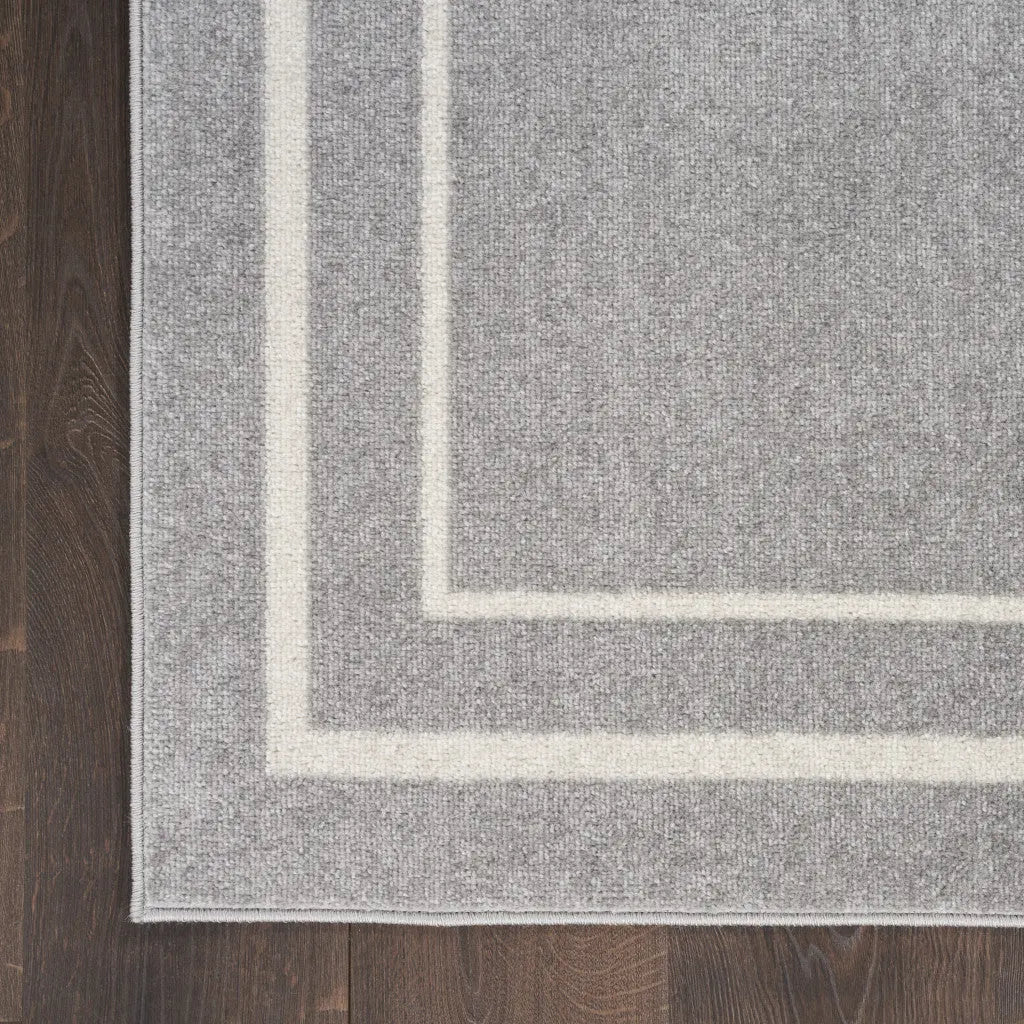 5' X 7' Gray And Ivory Indoor Outdoor Area Rug Homeroots Outdoor