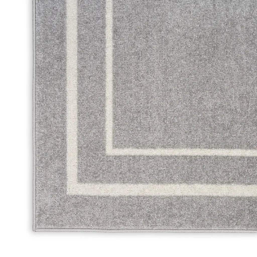 5' X 7' Gray And Ivory Indoor Outdoor Area Rug Homeroots Outdoor