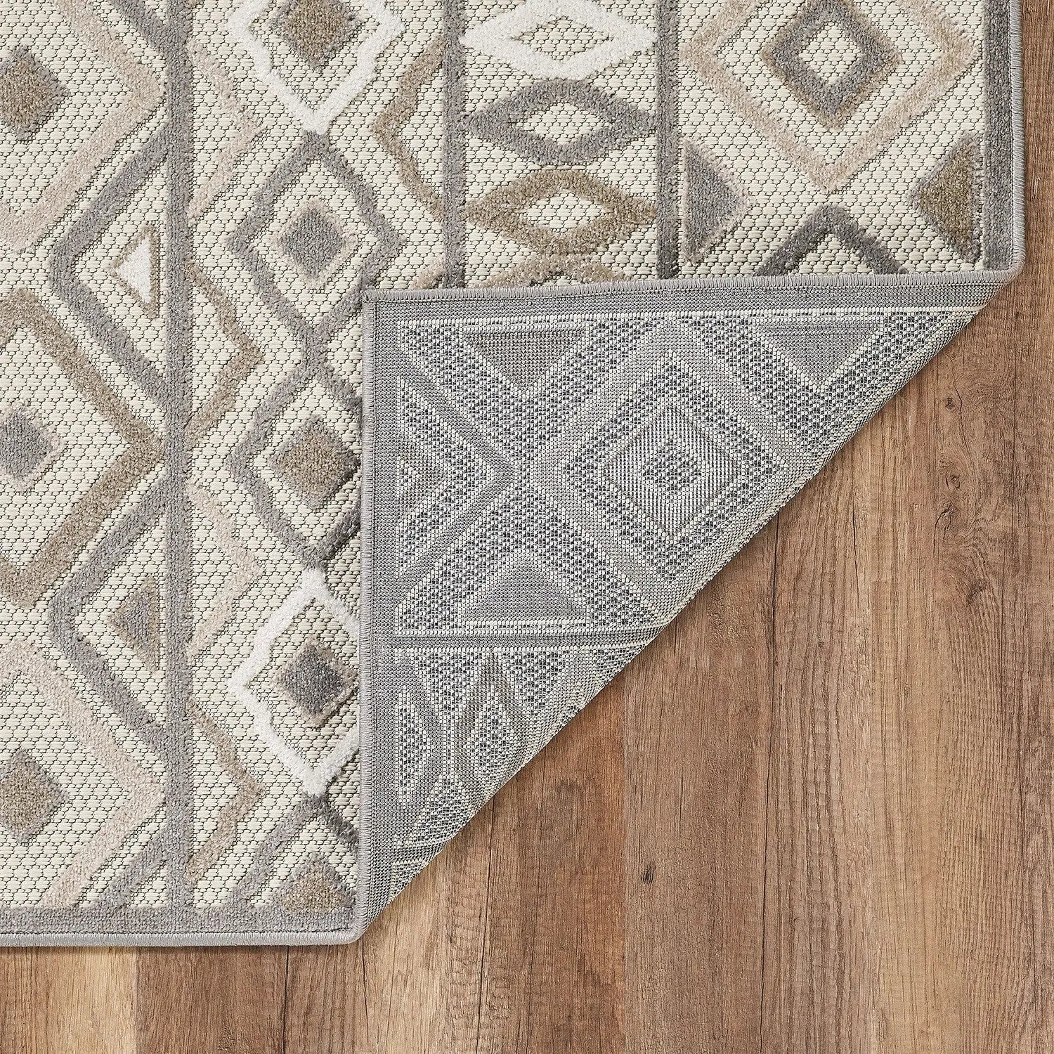 5' X 7' Gray And Ivory Southwestern Stain Resistant Indoor Outdoor Area Rug Homeroots Outdoor
