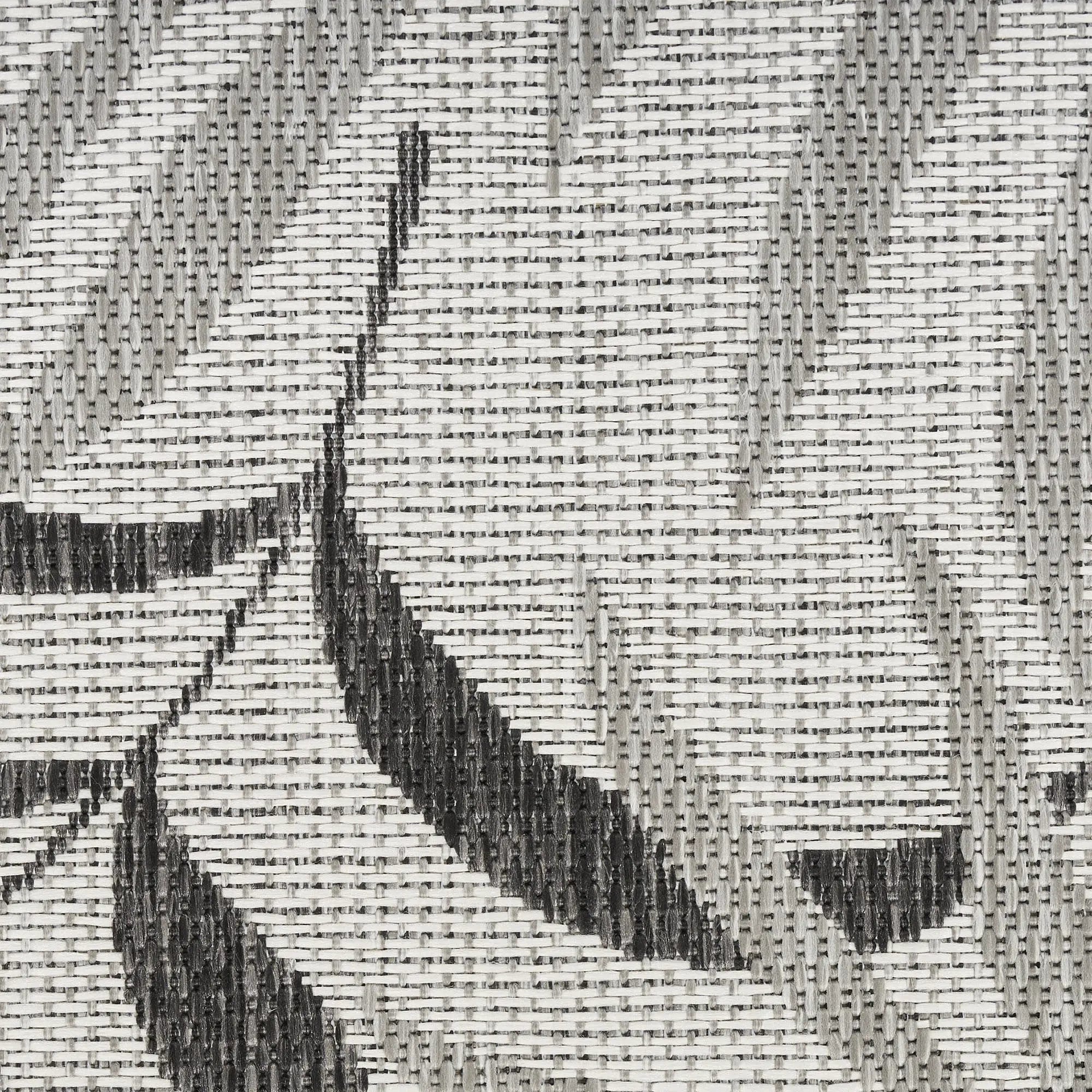5' X 7' Gray Black And Ivory Palm Leaf Indoor Outdoor Area Rug Homeroots Outdoor