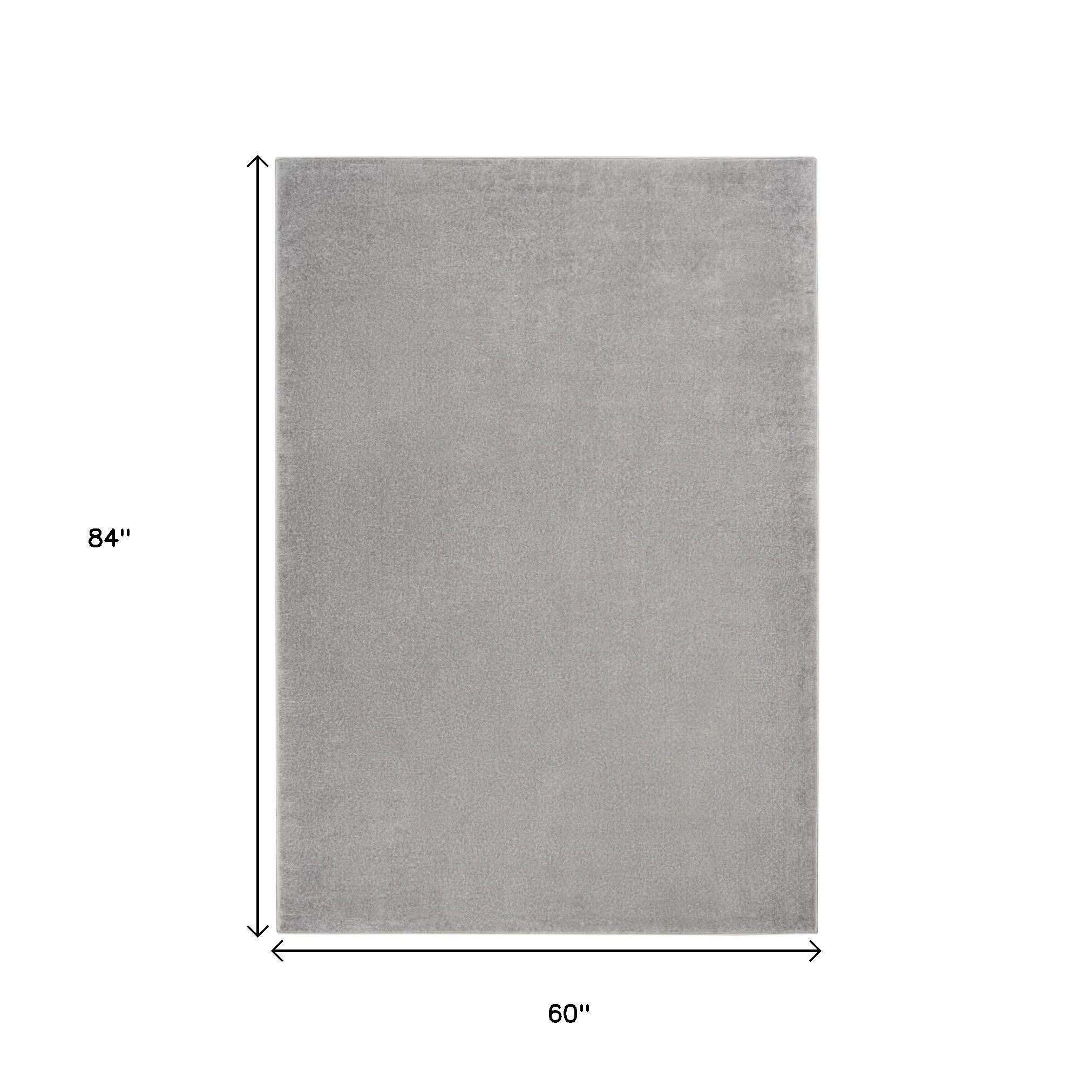 5' X 7' Gray Indoor Outdoor Area Rug - GreatEagleInc