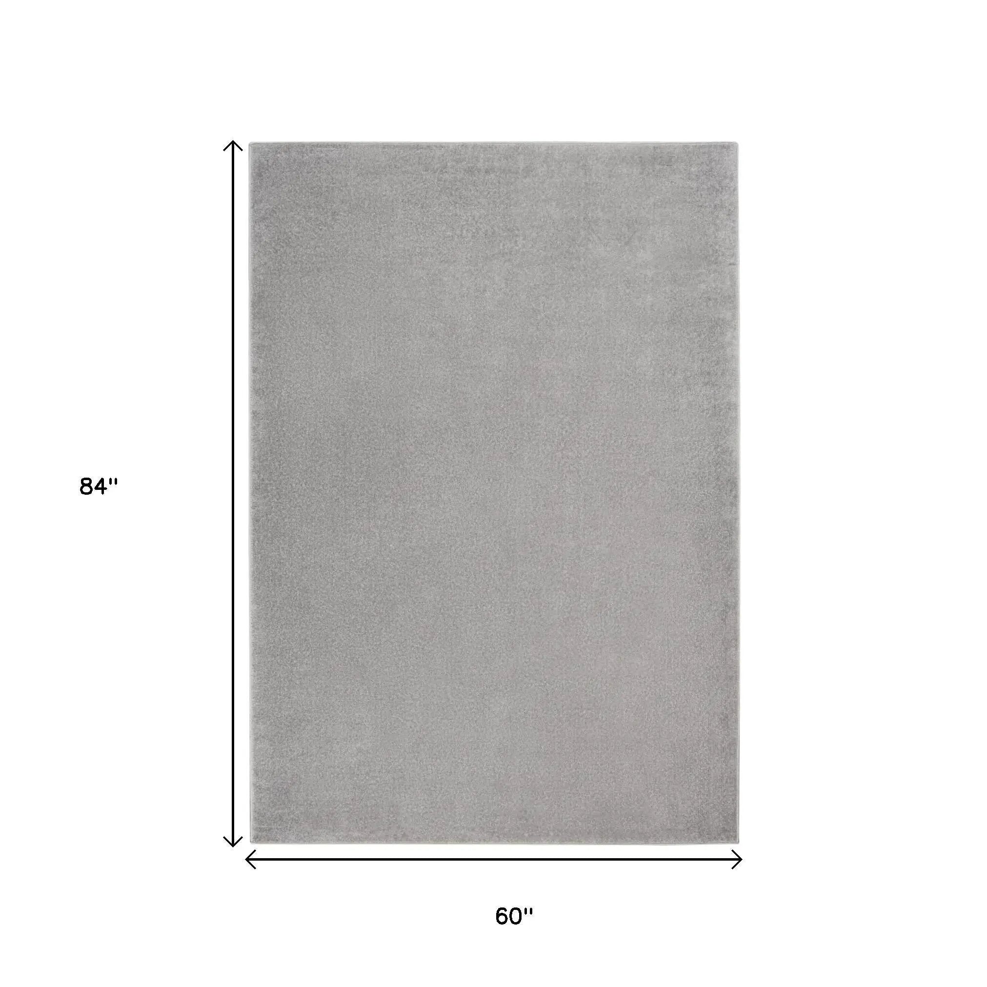 5' X 7' Gray Indoor Outdoor Area Rug - GreatEagleInc