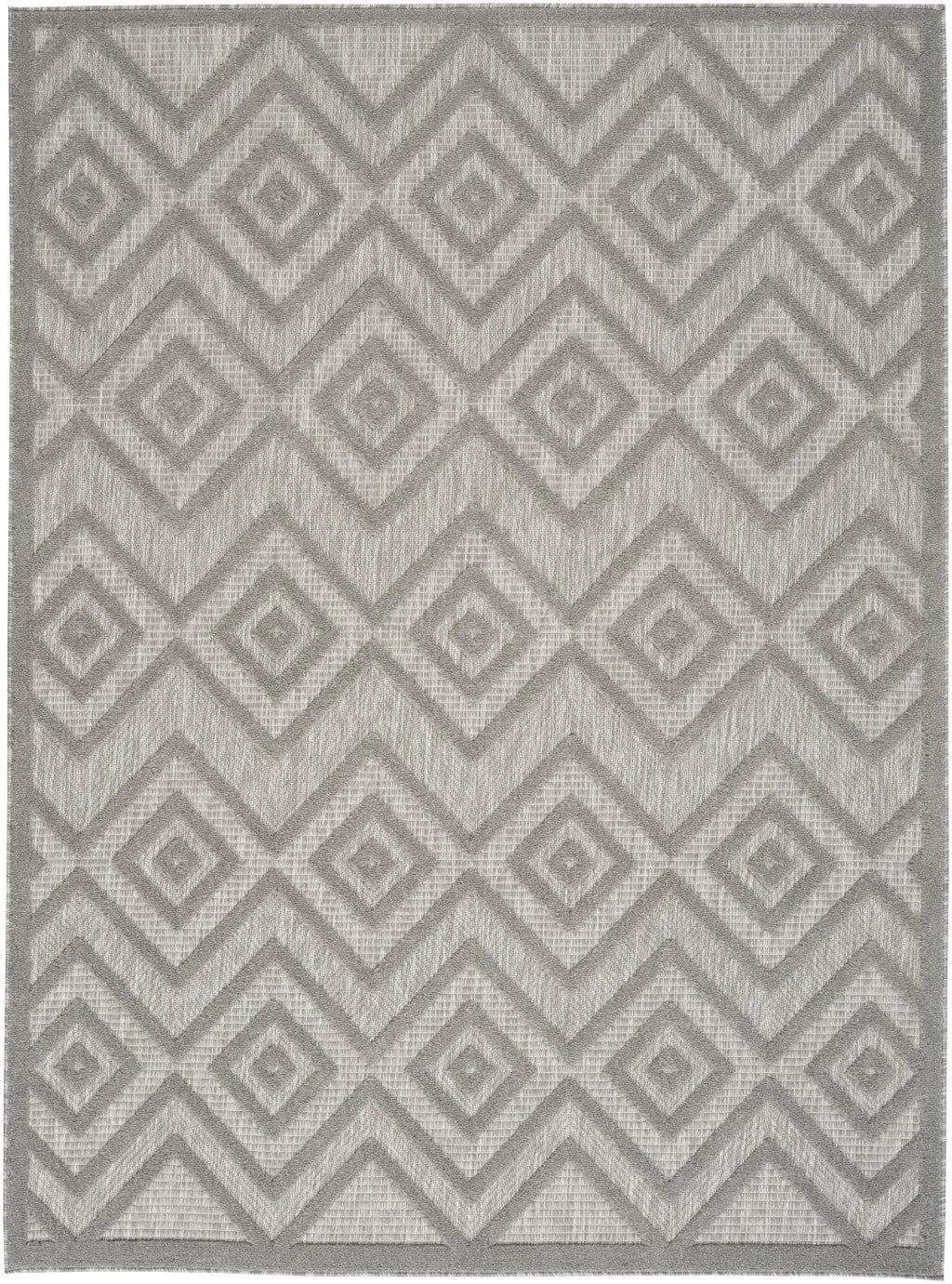 5' X 7' Gray Indoor Outdoor Area Rug - GreatEagleInc