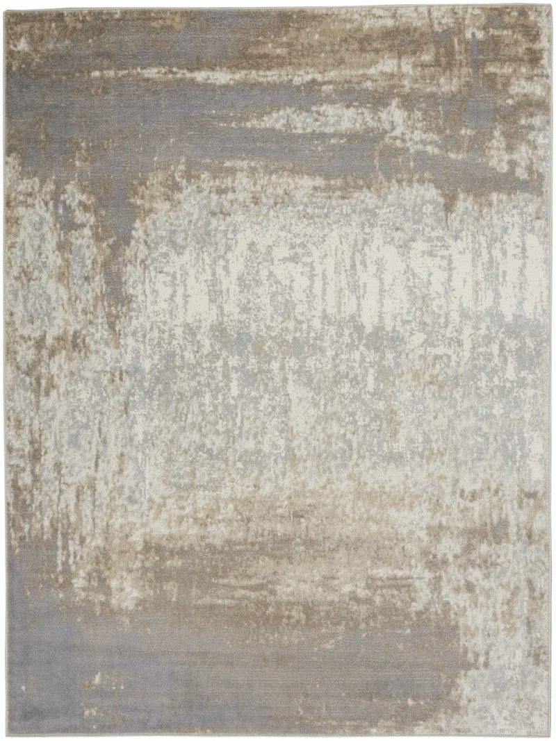 5' X 7' Gray and Ivory Abstract Non Skid Area Rug Homeroots Home Decor