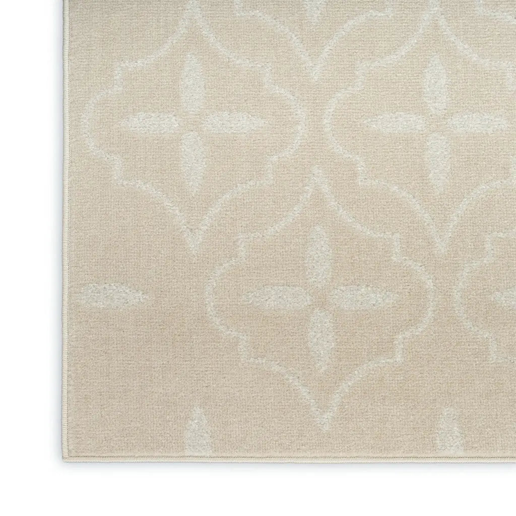 5' X 7' Ivory And Beige Geometric Indoor Outdoor Area Rug Homeroots Outdoor