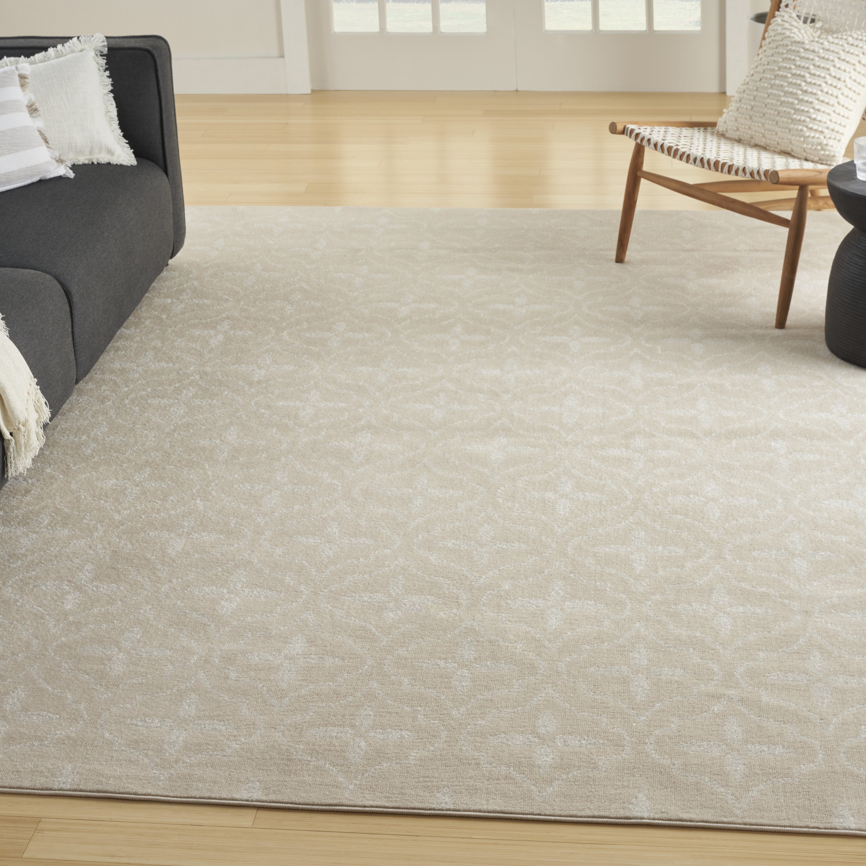 5' X 7' Ivory And Beige Geometric Indoor Outdoor Area Rug Homeroots Outdoor