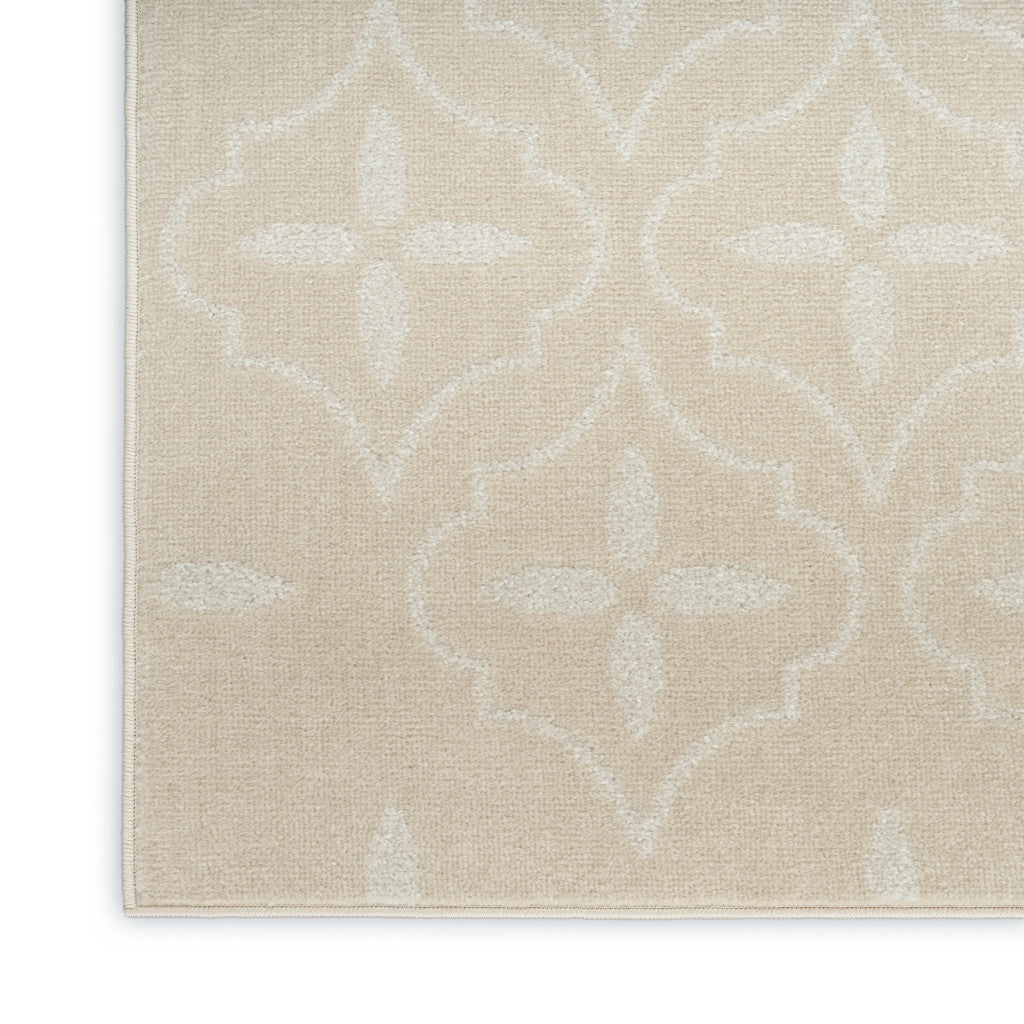 5' X 7' Ivory And Beige Geometric Indoor Outdoor Area Rug Homeroots Outdoor