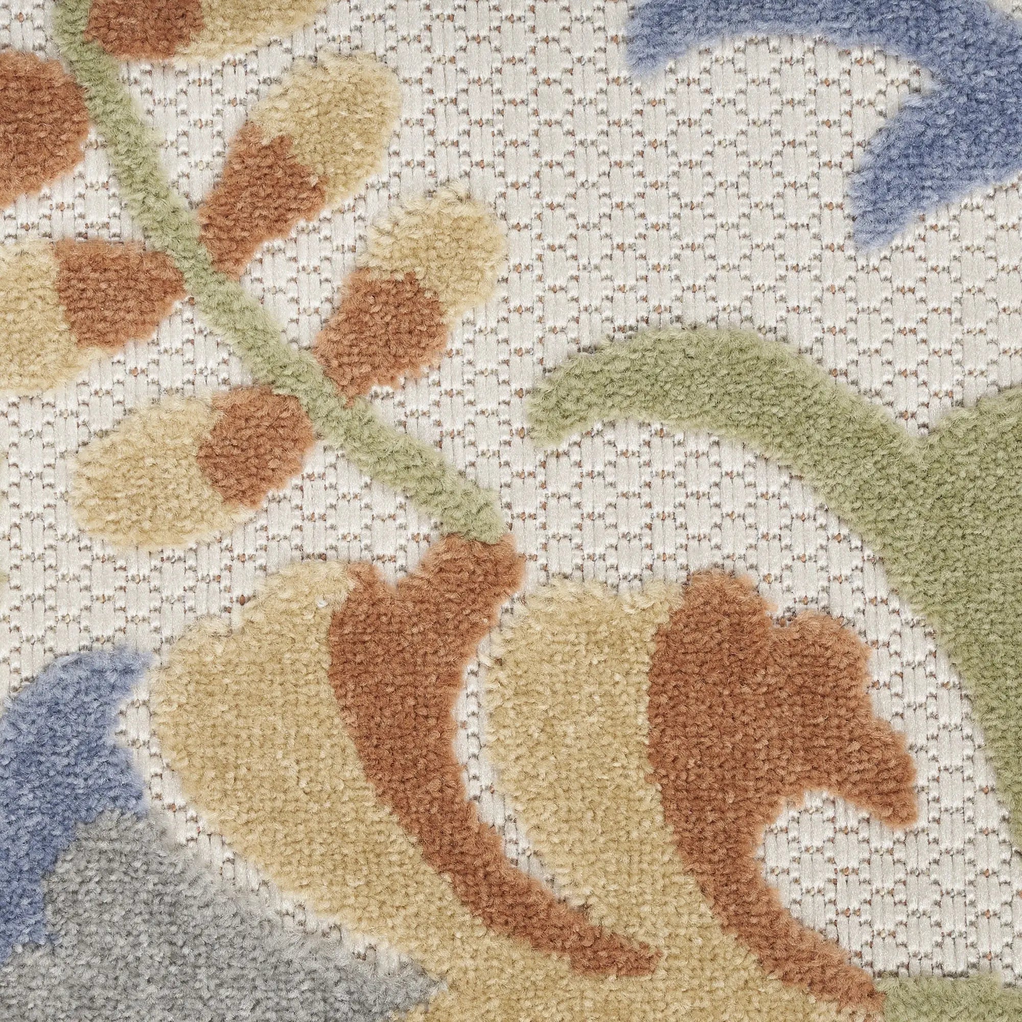 5' X 7' Ivory And Blue Indoor Outdoor Area Rug Homeroots Outdoor