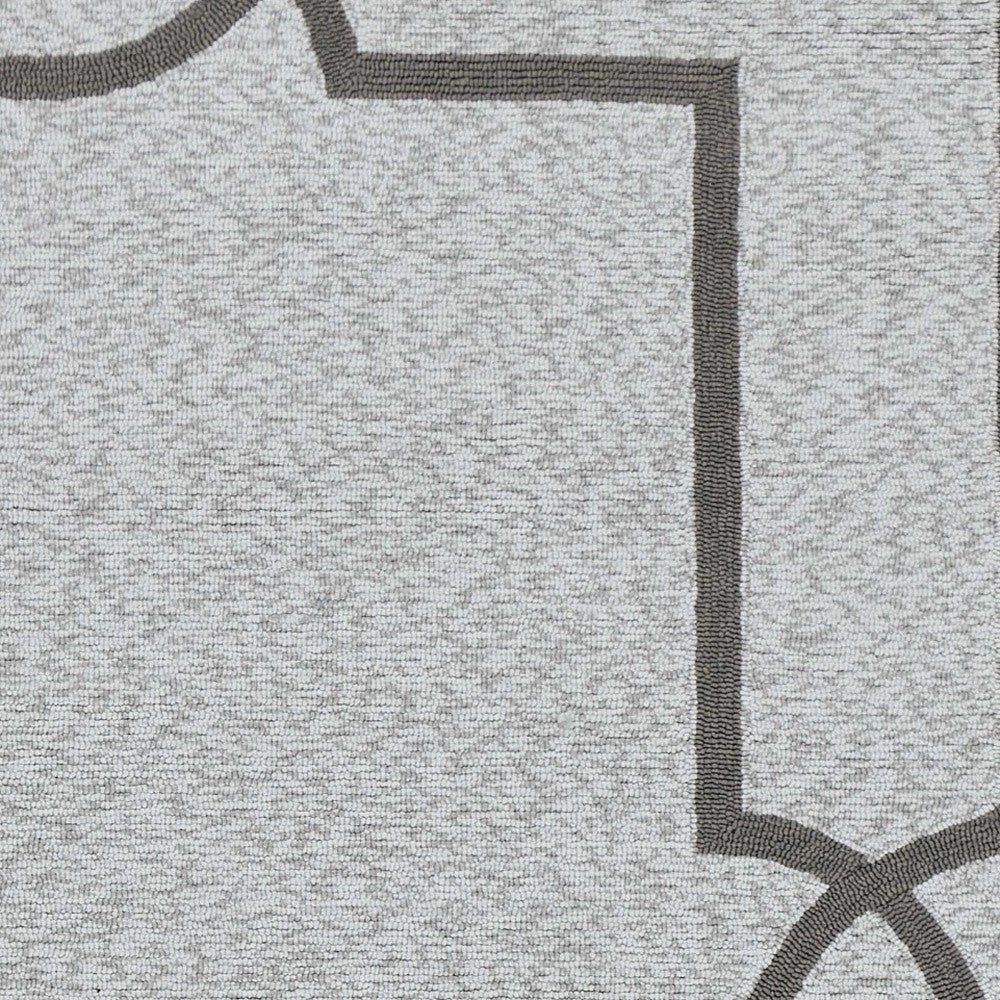 5' X 7' Ivory And Brown Geometric Handmade Indoor Outdoor Area Rug - GreatEagleInc