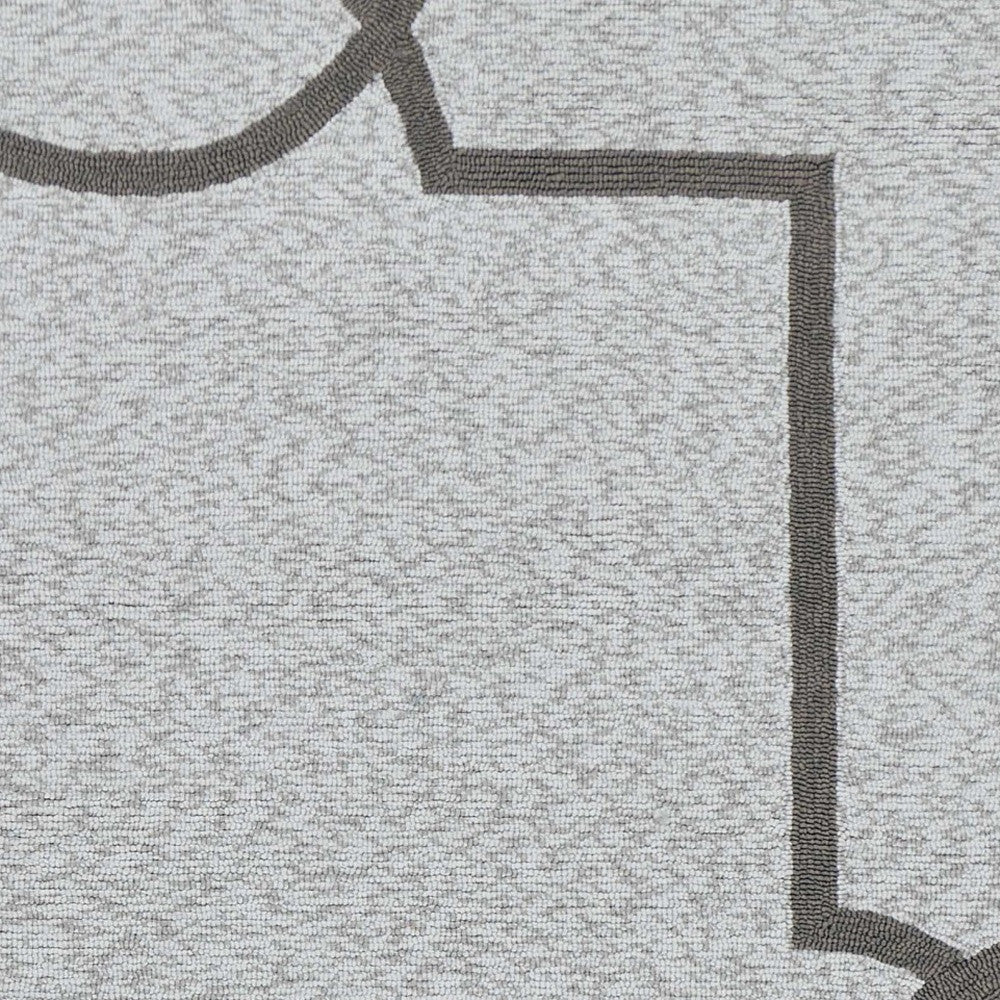 5' X 7' Ivory And Brown Geometric Handmade Indoor Outdoor Area Rug - GreatEagleInc