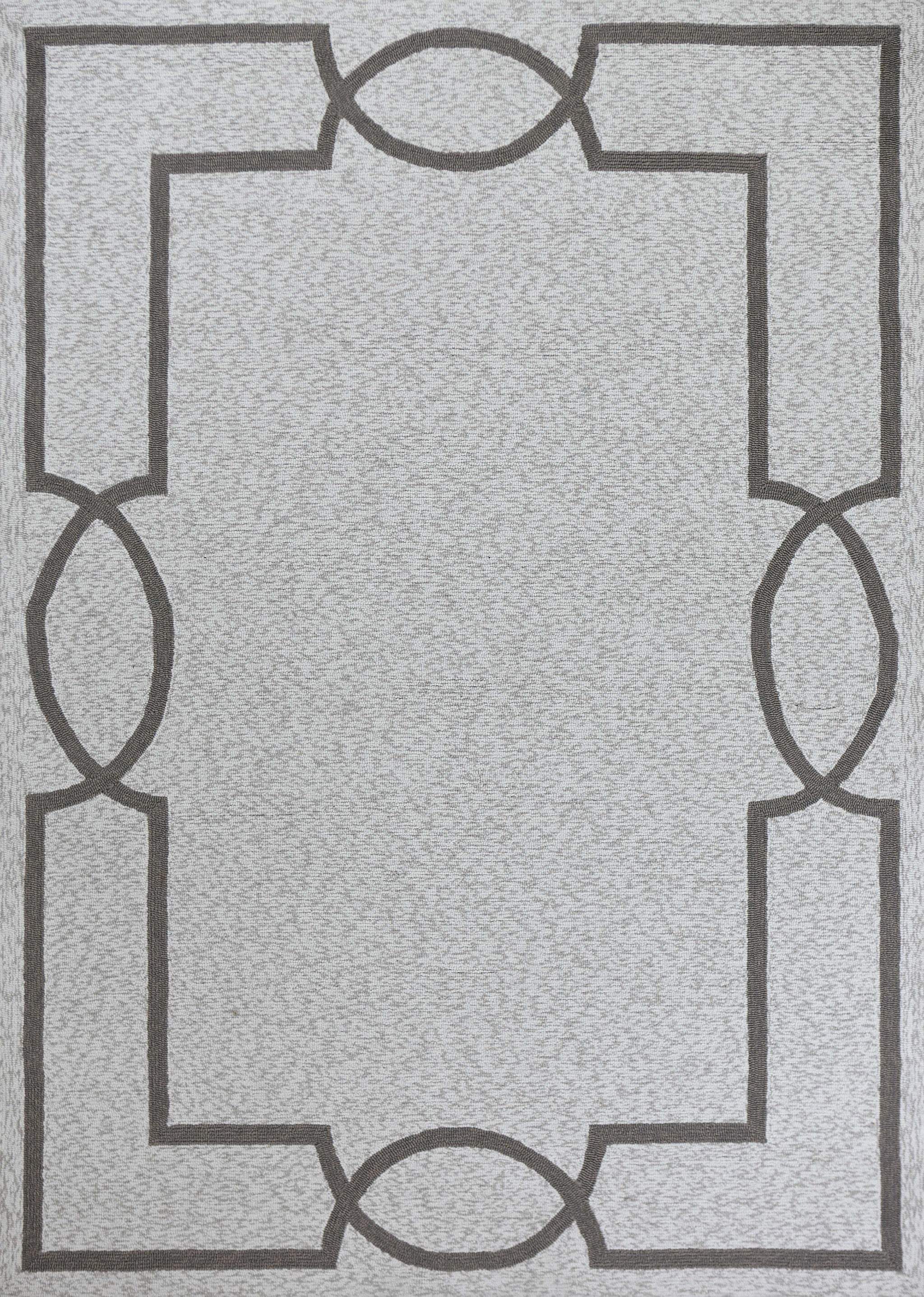 5' X 7' Ivory And Brown Geometric Handmade Indoor Outdoor Area Rug - GreatEagleInc