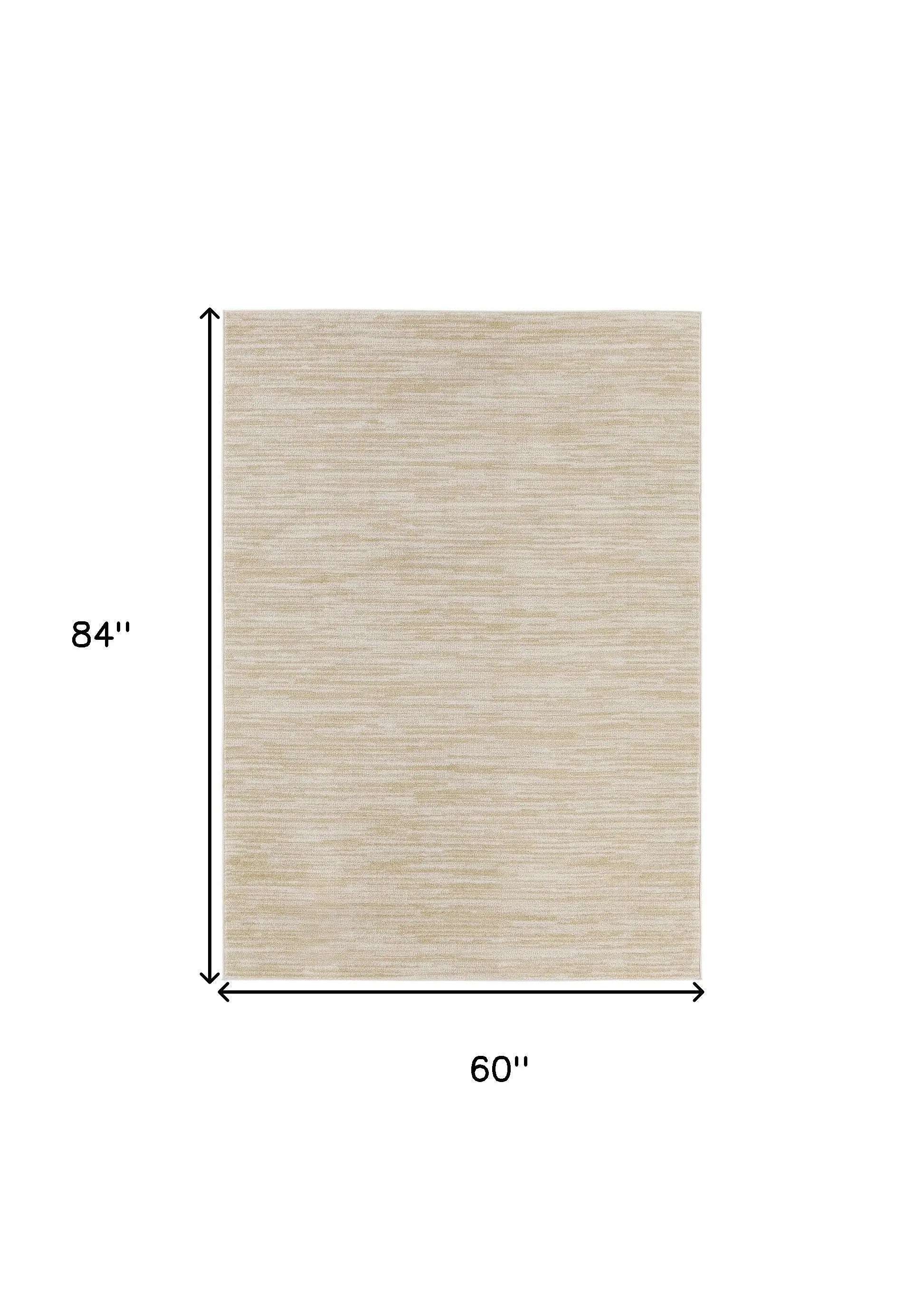 5' X 7' Ivory And Gold Abstract Indoor Outdoor Area Rug Homeroots Outdoor