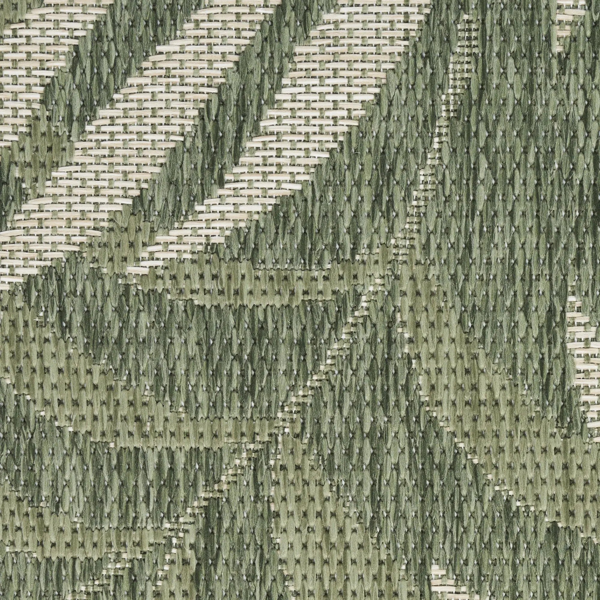 5' X 7' Ivory And Green Palm Leaf Indoor Outdoor Area Rug Homeroots Outdoor