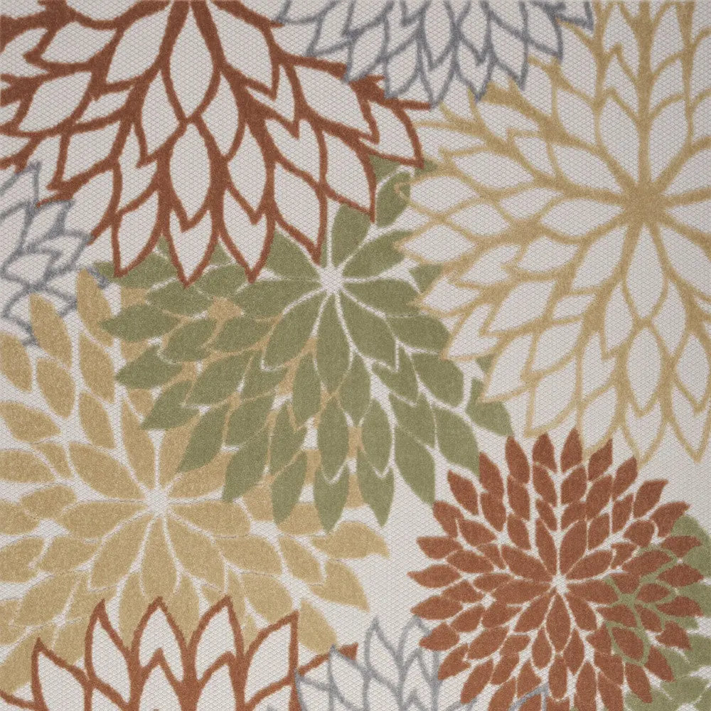 5' X 7' Ivory Green And Blue Indoor Outdoor Area Rug Homeroots Outdoor