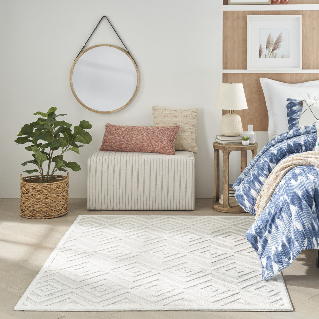 5' X 7' Ivory Indoor Outdoor Area Rug - GreatEagleInc