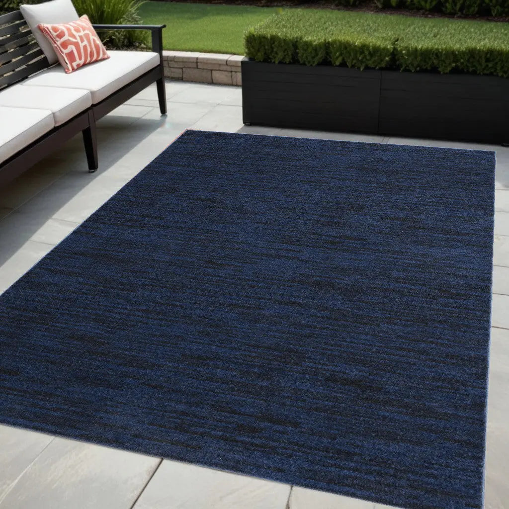 5' X 7' Midnight Blue Stain Resistant Indoor Outdoor Area Rug - GreatEagleInc