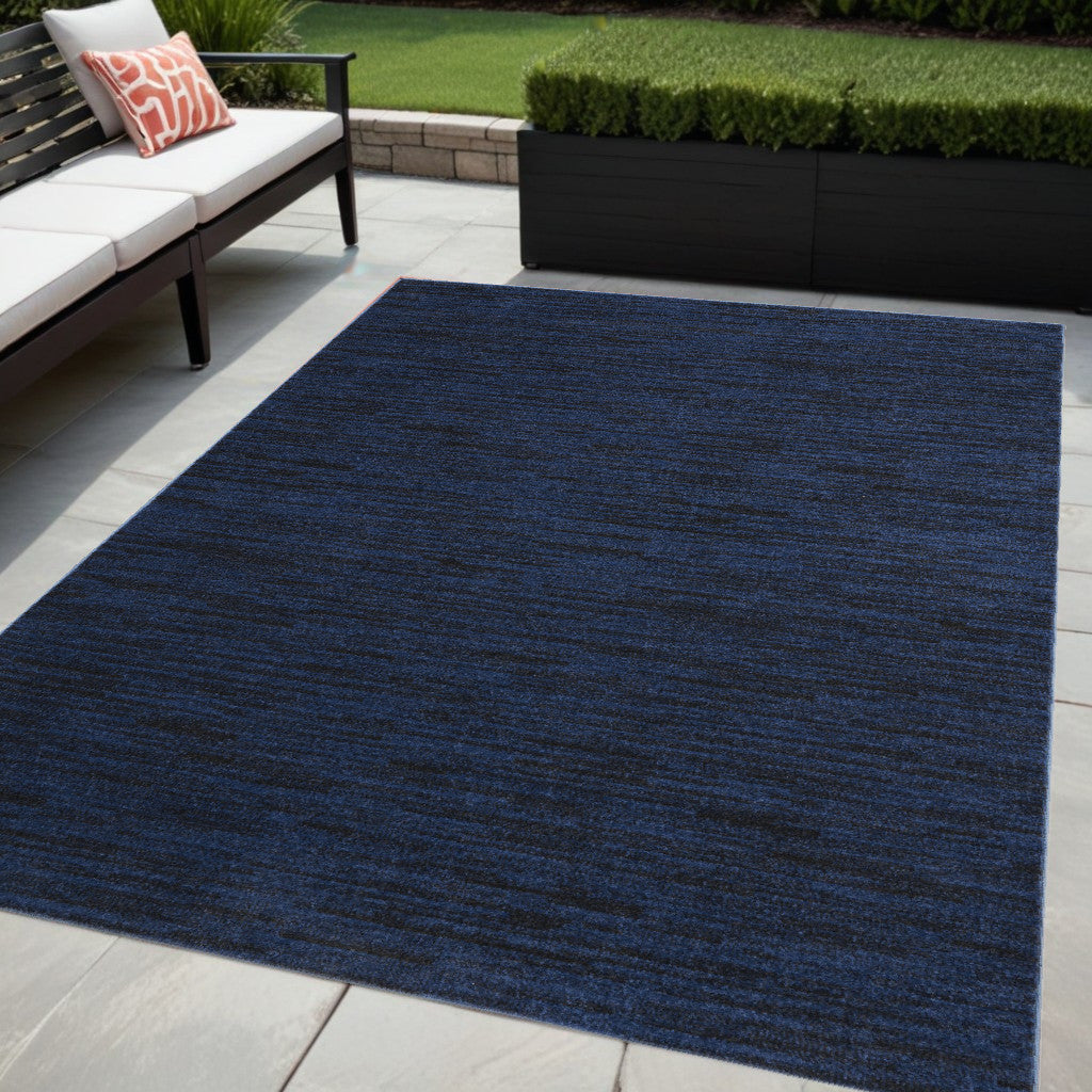 5' X 7' Midnight Blue Stain Resistant Indoor Outdoor Area Rug - GreatEagleInc