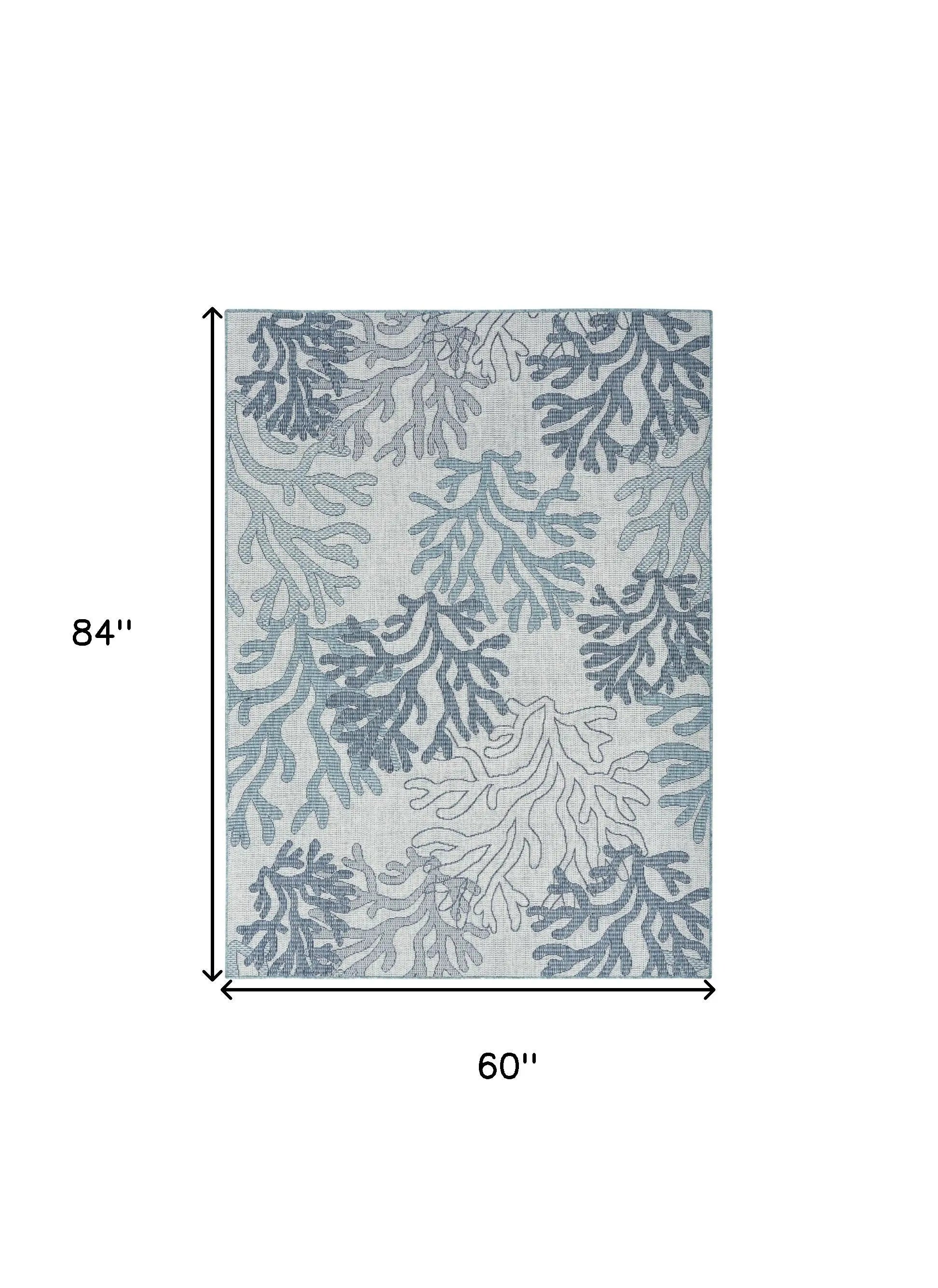 5' X 7' Navy Blue Ivory And Blue Nautical Indoor Outdoor Area Rug Homeroots Outdoor