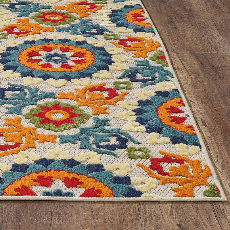 5' X 7' Orange And Ivory Moroccan Stain Resistant Indoor Outdoor Area Rug Homeroots Outdoor