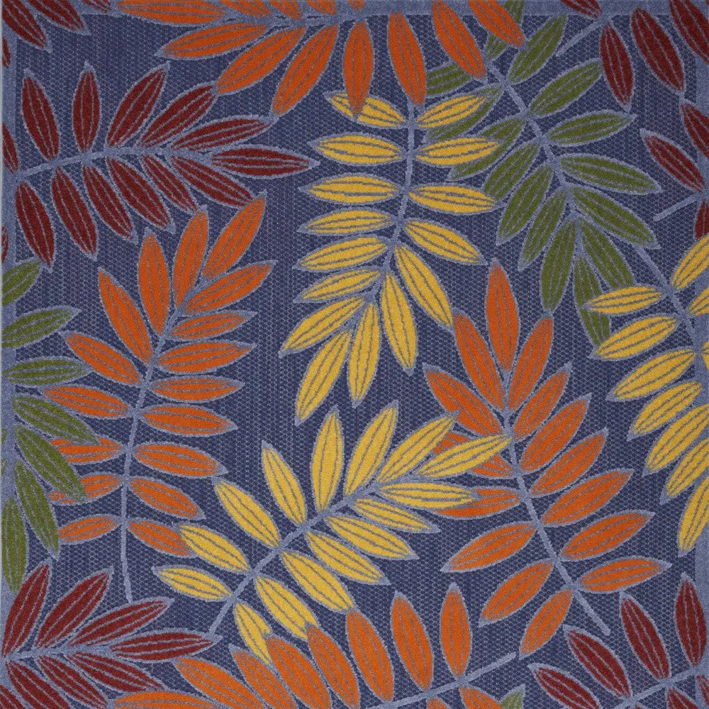 5' X 7' Orange Green And Blue Indoor Outdoor Area Rug Homeroots Outdoor