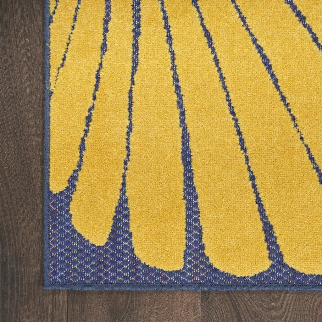 5' X 7' Orange Green and Blue Indoor Outdoor Area Rug Homeroots Outdoor