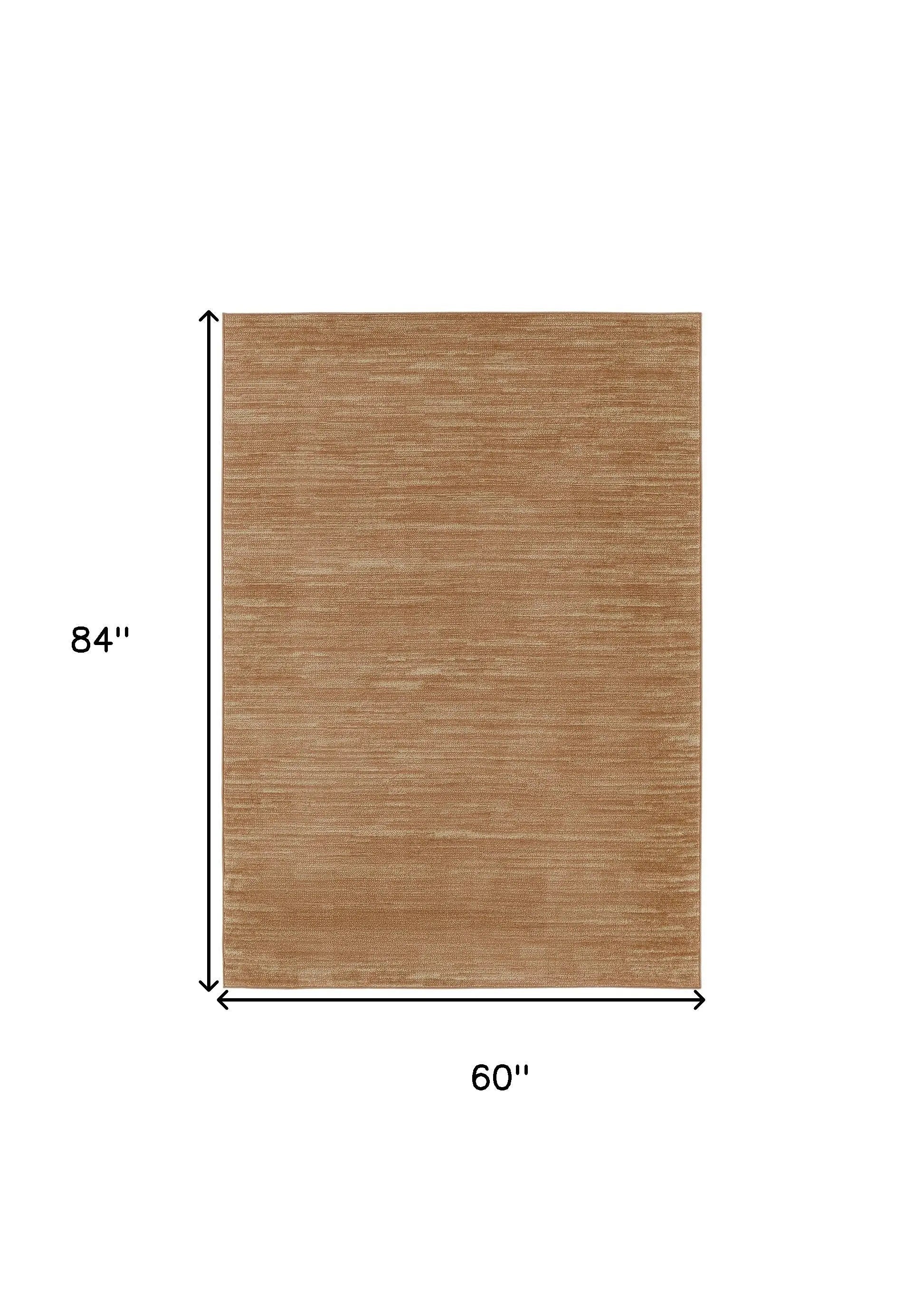 5' X 7' Rust Abstract Indoor Outdoor Area Rug Homeroots Outdoor