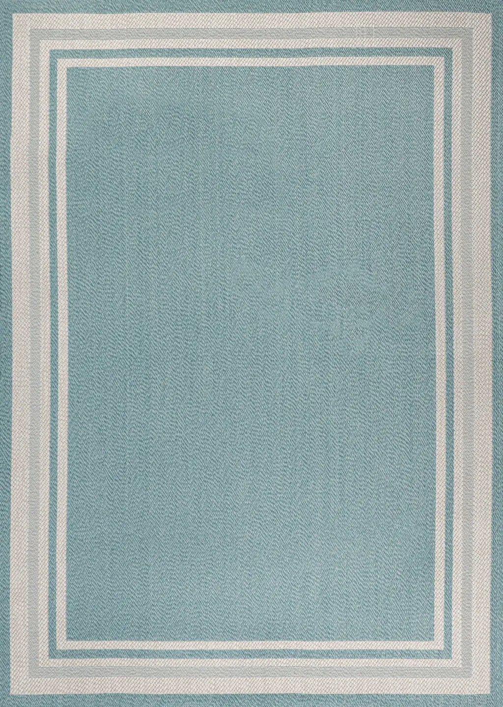 5' X 8' Aqua And Beige Striped Indoor Outdoor Area Rug Homeroots Outdoor