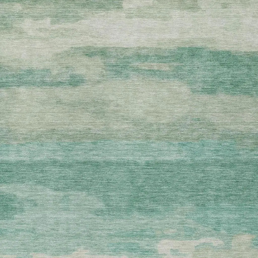 5' X 8' Aqua And Teal Blue Abstract Washable Indoor Outdoor Area Rug Homeroots Outdoor
