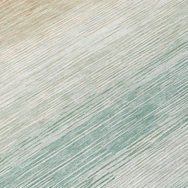 5' X 8' Aqua And Teal Blue Striped Washable Indoor Outdoor Area Rug Homeroots Outdoor