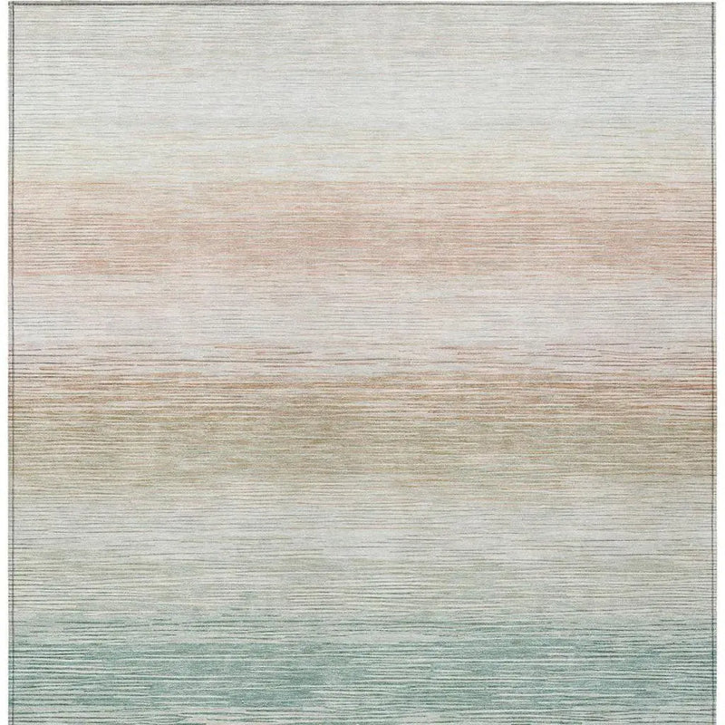5' X 8' Aqua And Teal Blue Striped Washable Indoor Outdoor Area Rug Homeroots Outdoor