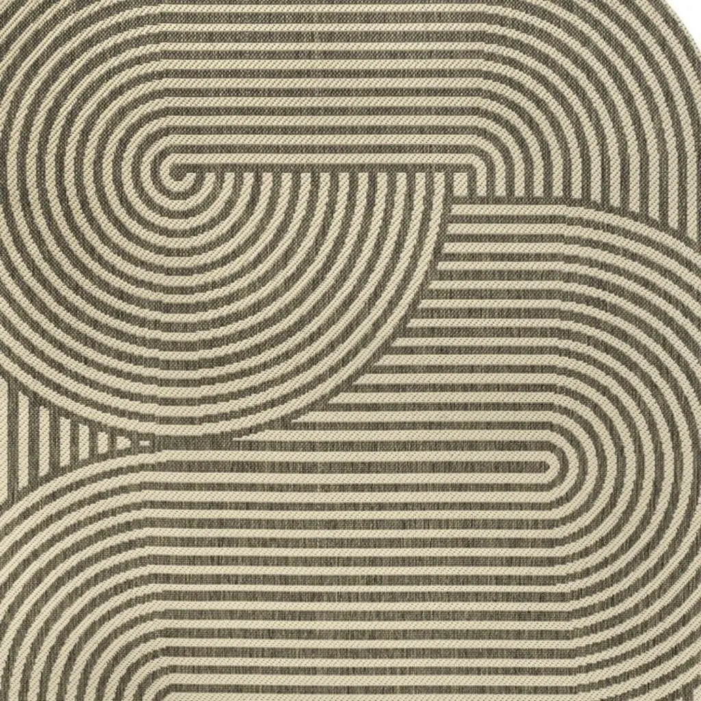 5' X 8' Beige And Brown Abstract Indoor Outdoor Area Rug Homeroots Outdoor