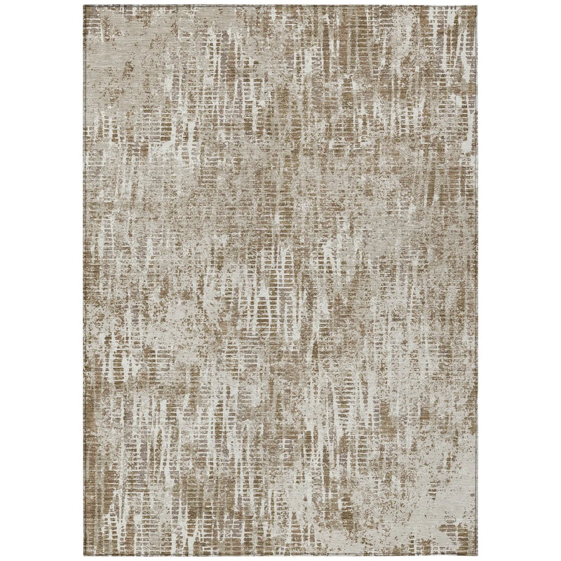 5' X 8' Beige And Brown Abstract Washable Indoor Outdoor Area Rug Homeroots Outdoor